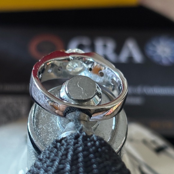 Moissanite Elegant Silver Plated Diamond Ring - Picture 4 of 8